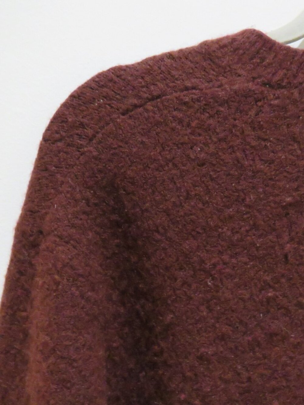 ALL SAINTS Hawk Crew Sweater Wool Yak Blend Burgundy Men's Medium Minimalist - Picture 9 of 12